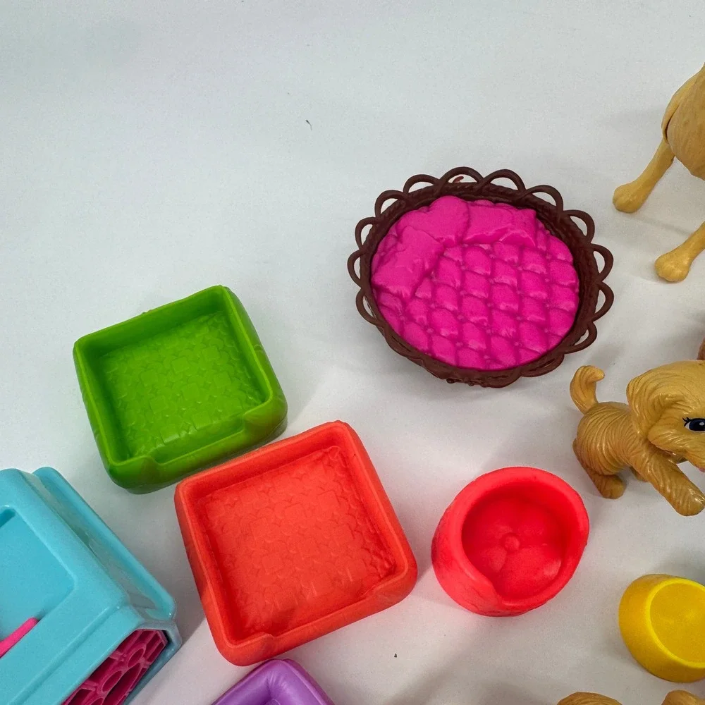Barbie Mattel Pet Figure Accessory Lot Dogs Cats Puppies Flocked Kidcore Toy Set